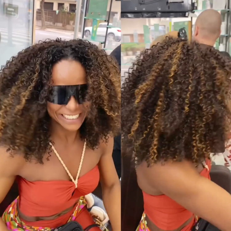 Honey Blonde Highlight Kinky Curly Human Hair Wigs with Glueless Lace Frontal Ombre Mixed Brown Curly Wig - RafaRada Hair