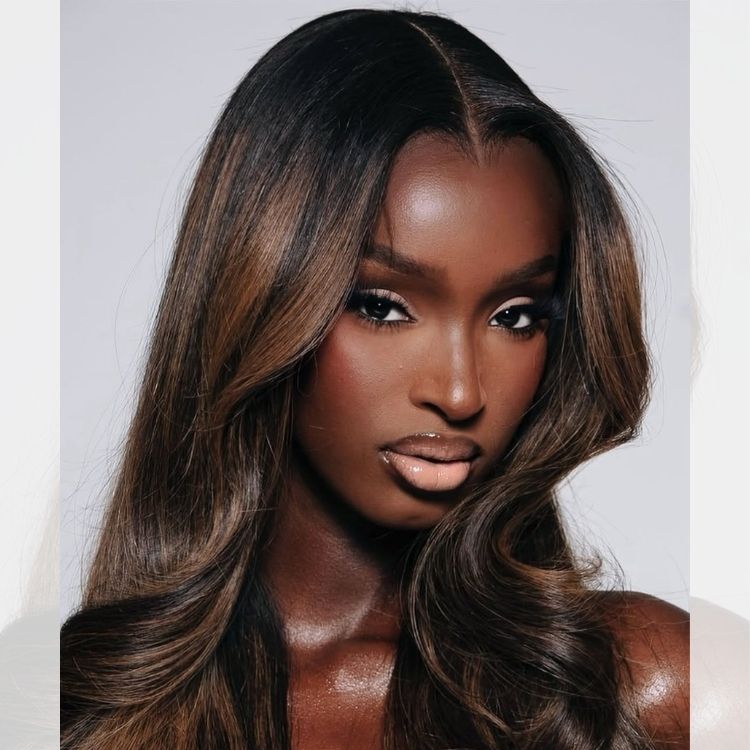 Ombre Highlight Color Wig Body Wave Wig 100% Human Hair Glueless Wig - Rafarada