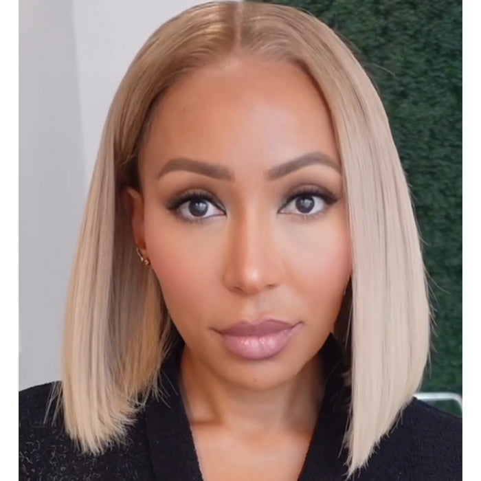 Short  Bob Wig Honey Blonde Color Straight Human Hair Wig Glueless Lace Wig Pre Plucked Natural Hairline For Woman - Rafarada