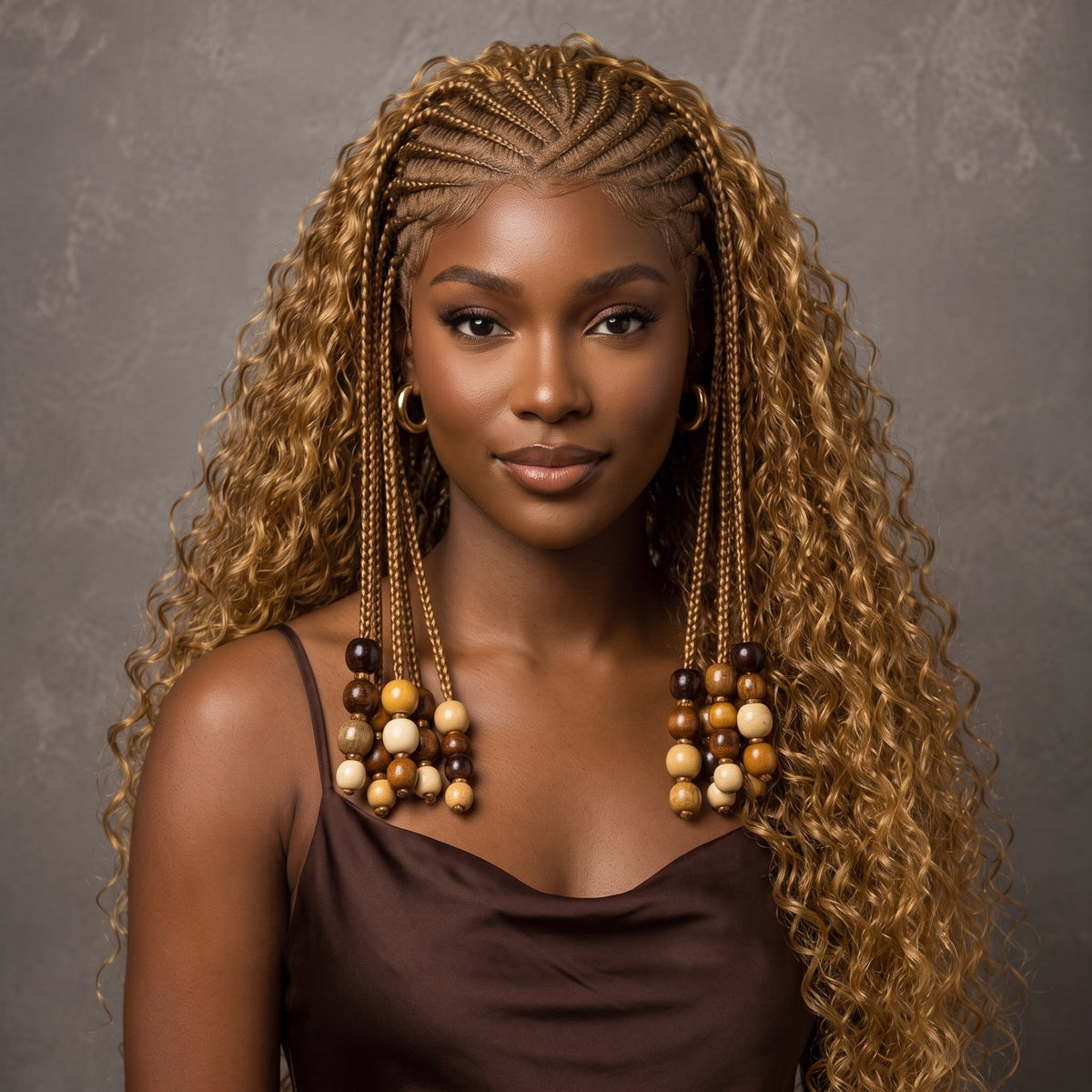 Chocolate Brown Color Pre-Braiding Kinky Curly 13x6 Lace Front Wig Voluminous Wear and Go Wig - Rafarada