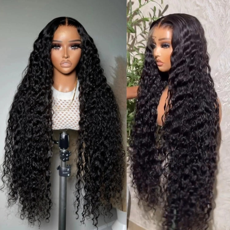 Long Curly Hair Wigs Glueless HD Transparent Lace Frontal Human Hair Wig- Rafarada
