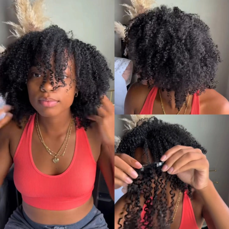 Kinky Curly Clip-In Hair Extensions For Black Women Full & Voluminous Look - Rafarada