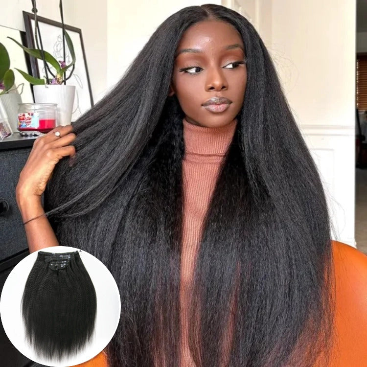 Afro Kinky Straight Clip-Ins 100% Human Hair Full & Thick- Rafarada