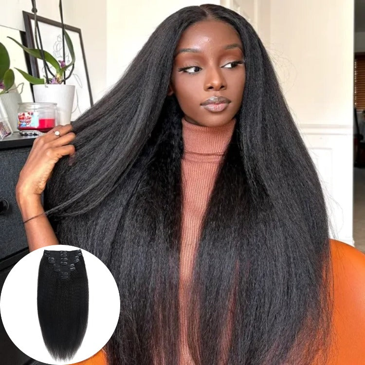 Afro Kinky Straight Clip-Ins 100% Human Hair Full & Thick- Rafarada