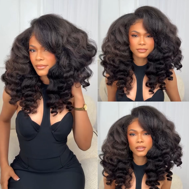 Big Bouncy Yaki Hair Glam Wig 100% Human Hair Natural Black Afro Kinky Curl Wig - Rafarada