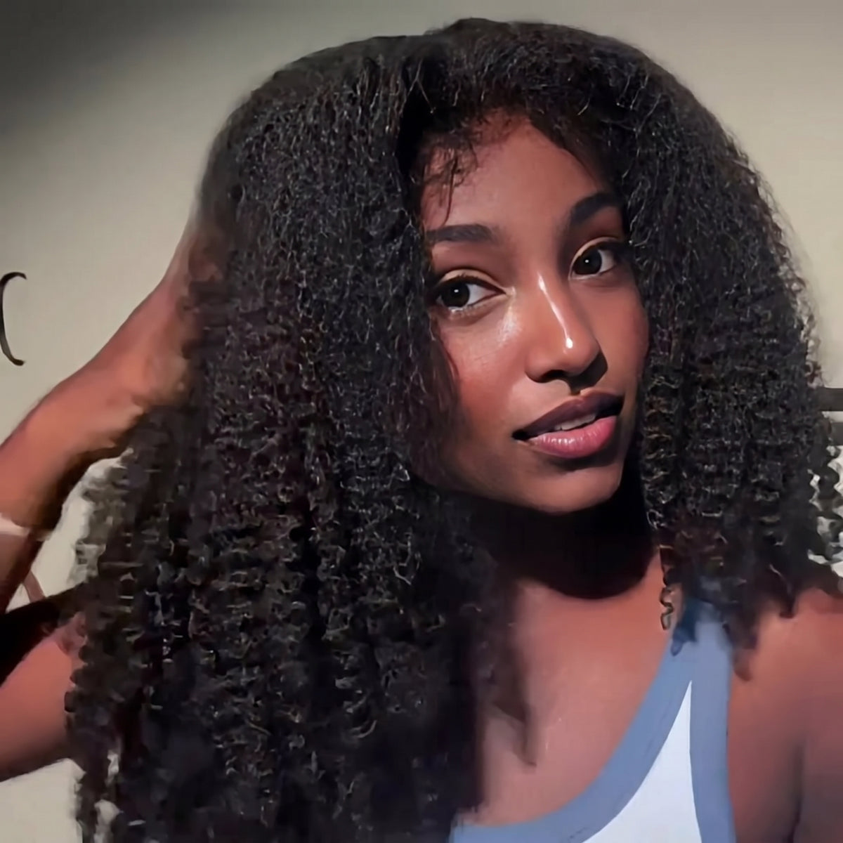 Authentic Kinky Curly Wig Effortless Melt HD Lace Gorgeous Natural Black Long Curly Hair with 4C Texture Edges - Rafarada