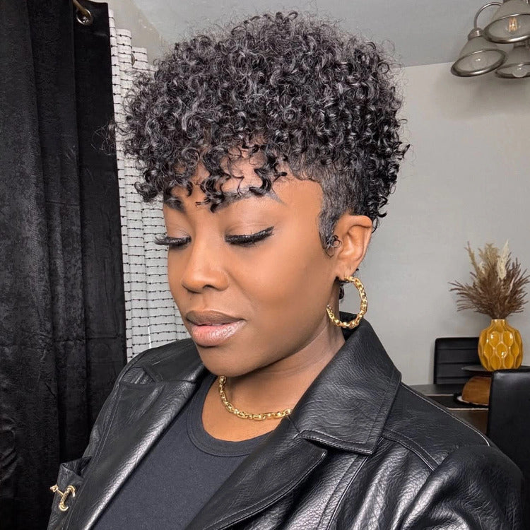 Instant Human Hair Topper with Clips Swiss Lace Frontal Kinky Curly Crown Piece for Women - Rafarada