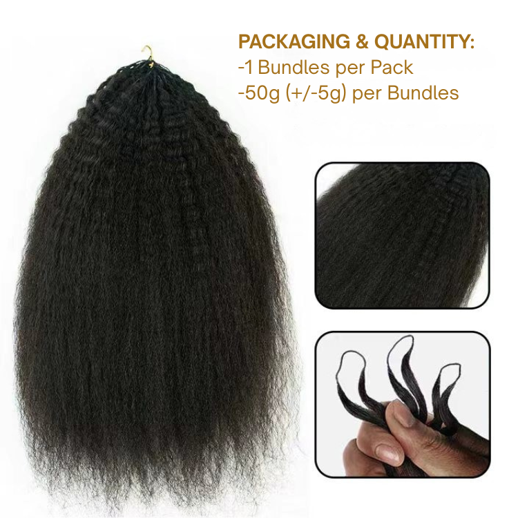 Crochet Hair Kinky Straight Feather Crochet Human Hair Extensions- Rafarada