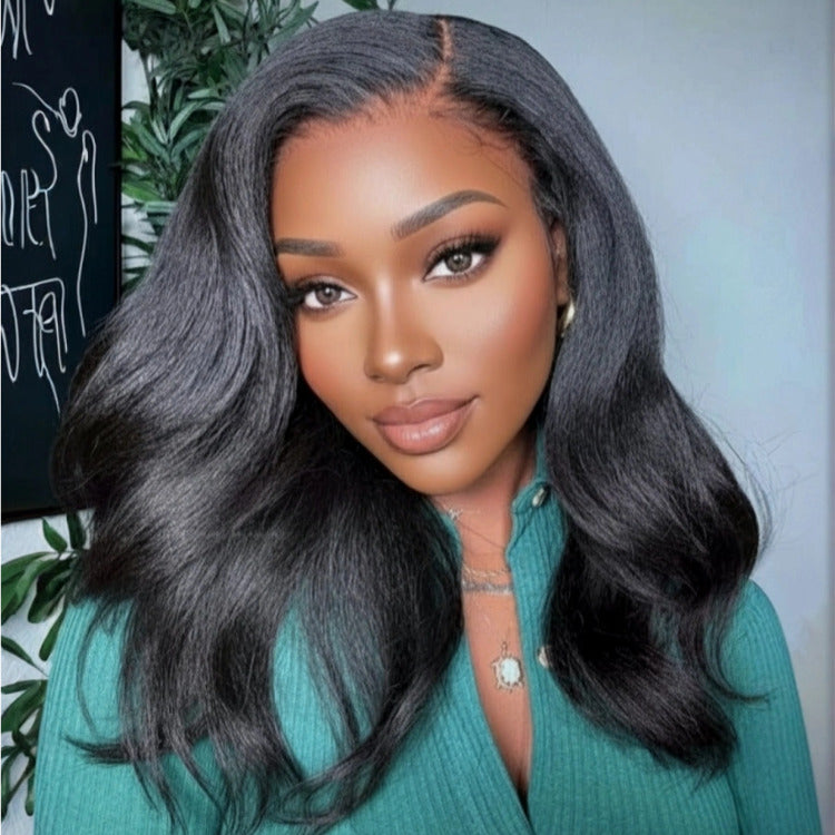 Raw Vietnamese Hair Kinky Straight Human Hair Wig HD Lace Front Wig Glueless Lace Wigs - Rafarada