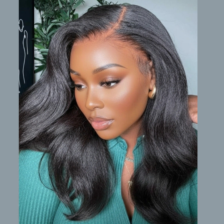Raw Vietnamese Hair Kinky Straight Human Hair Wig HD Lace Front Wig Glueless Lace Wigs - Rafarada