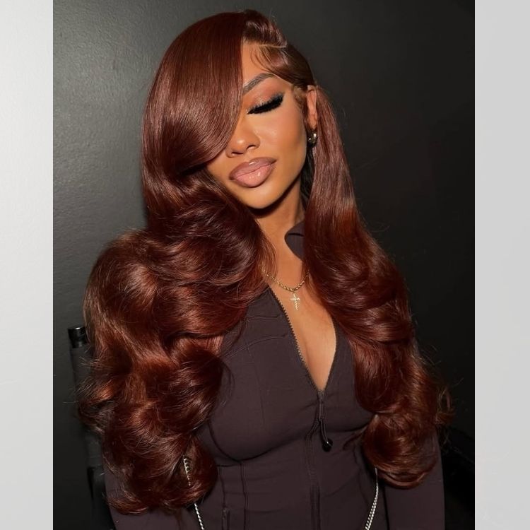 Raw Loose Wave Hair Lace Front Wig Reddish Color Brazilian Human Hair - Rafarada