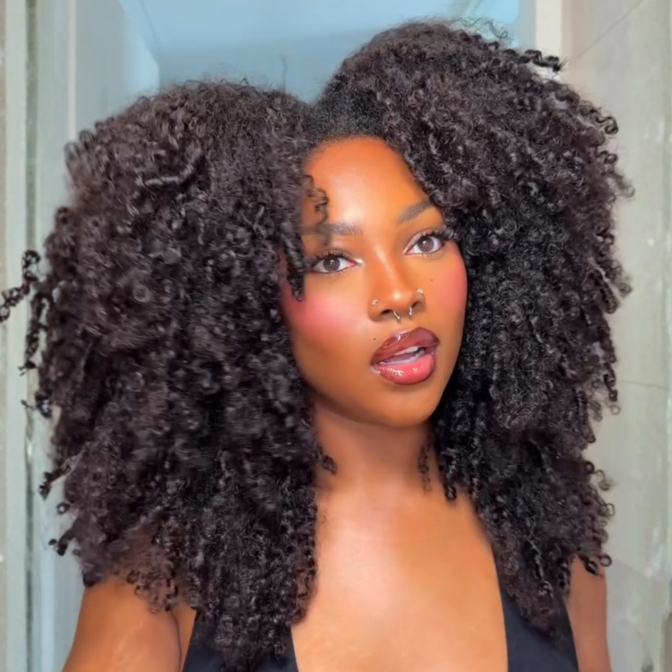 Pre-Layered Low Maintenance Kinky Curly Glueless Wig 3D Layered Afro Kinky Curly Human Hair - Rafarada