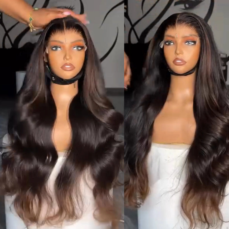 Ombre Body Wave Wig Highlights 13x4 Lace Front Glueless HD Lace Front Wig With Baby Hair - Rafarada