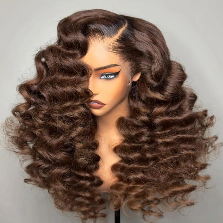 Light Brown Color Loose Wave Wigs 100% Human Hair Wigs Pre Cut Lace Pre Plucked Hairline For Woman - Rafarada