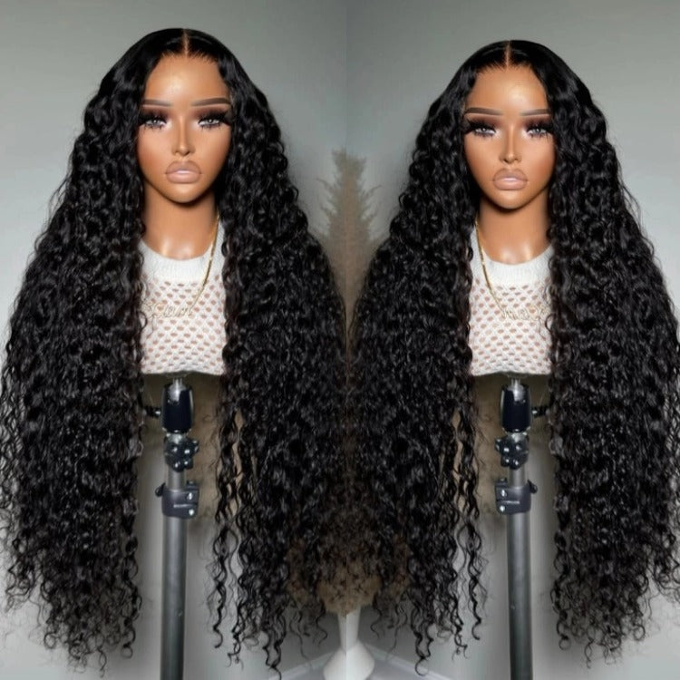 Long Curly Hair Wigs Glueless HD Transparent Lace Frontal Human Hair Wig- Rafarada
