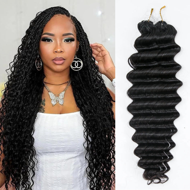 Loose Deep Wave Human Crochet Hair Extensions 100% Real Hair For Crochet Braids & Locs Natural Color - Rafarada