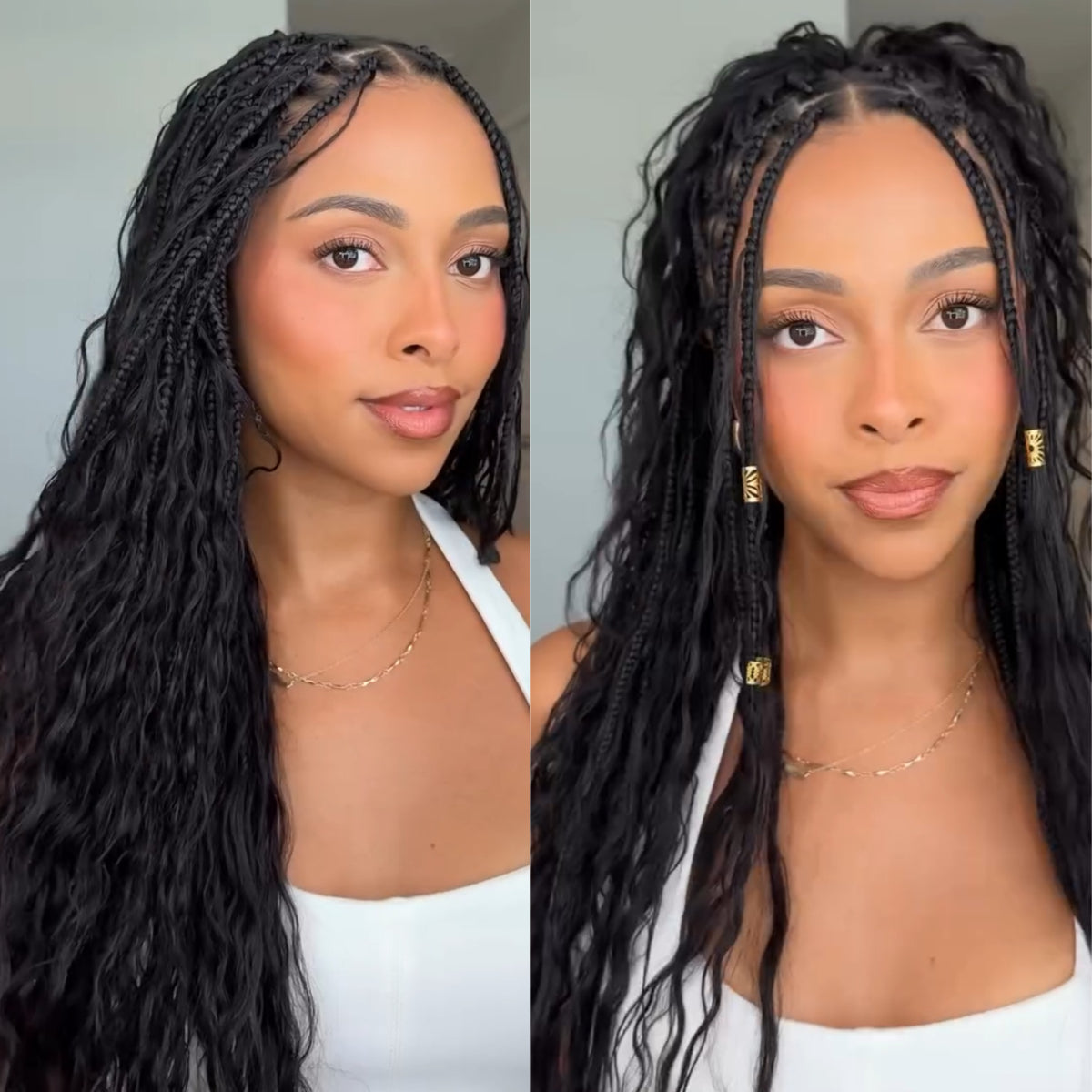 Loose Deep Wave Bulk Human Braiding Hair Extensions Natural Color- Rafarada