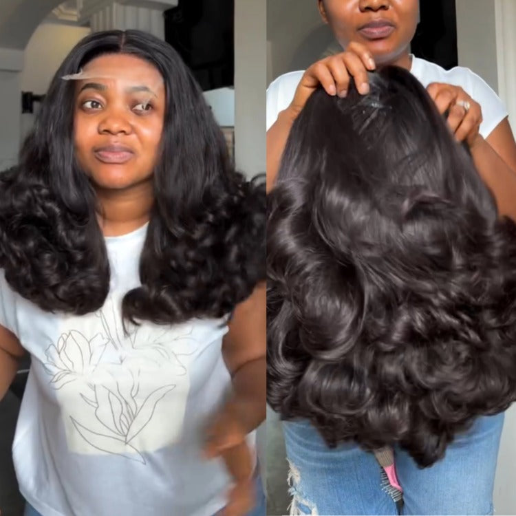 Raw Human Hair Loose Wave Lace Front Wigs End Curl Bob Hair for Black Women - Rafarada