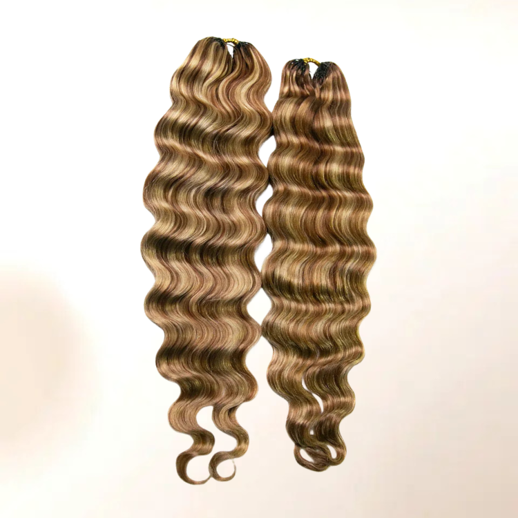 Loose deep wave Hair Highlight Curly Crochet Human Hair Boho Locs Pre Looped Feather Crochet Hair- Rafarada