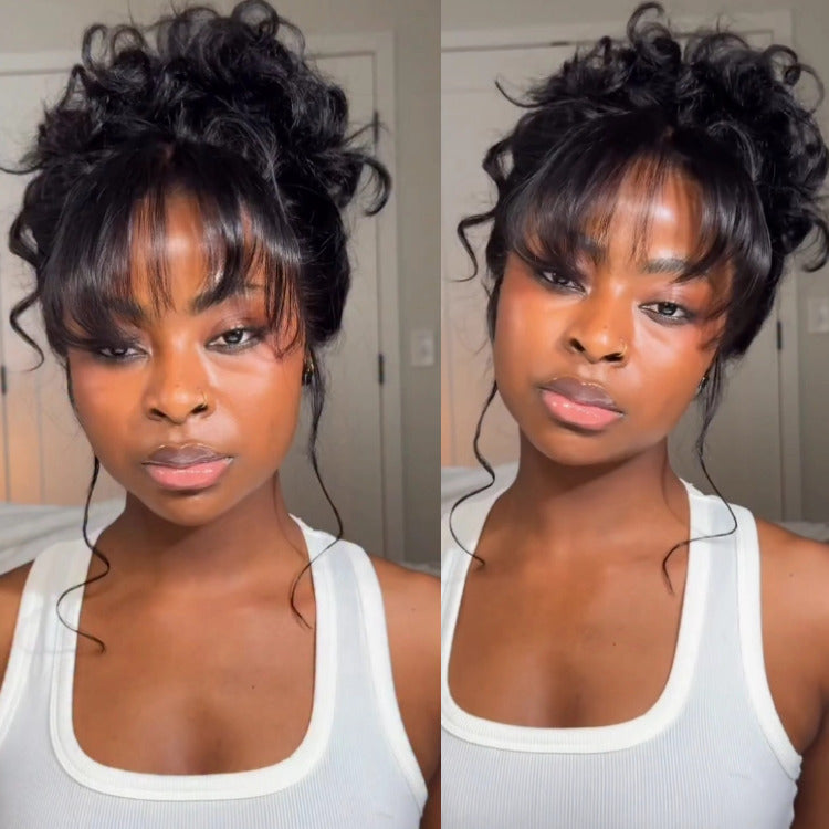 Loose Wave Human Hair Wig 360 Lace Front Wig Natural Black Color High Density Human Hair Wig - Rafarada