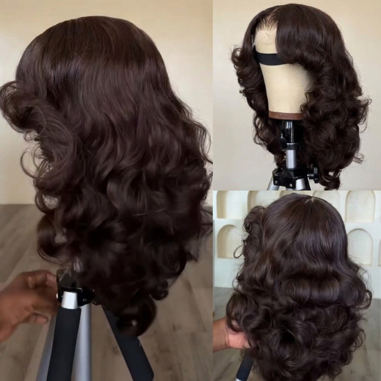 Loose Body Glueless 6x4 / 13x4 Transparent Lace Front Wig Pre Plucked 100% Human Hair Wig - Rafarada
