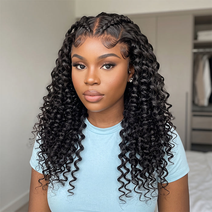 Loose Wave Pre-Braided Human Hair Wig 13x6 HD Lace Front Glueless Wig With Baby Hair Pre Plucked Hairline For Woman- Rafarada