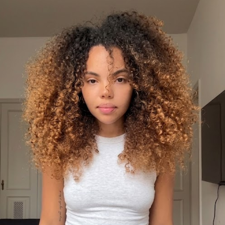 Honey Blonde Ombre Kinky Curly Lace Front Wig - T1B/27 Glueless Afro Curly Virgin Human Hair Wig for Women - Pre-Plucked Voluminous Curly Hair - Rafarada