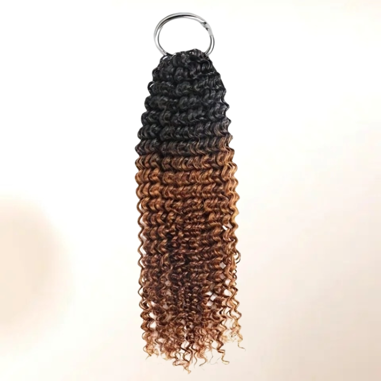 1B/30 Ombre Color Curly Crochet Hair Single Pack Feather Extensions 100% Human Crochet Braids Extensions - Rafarada