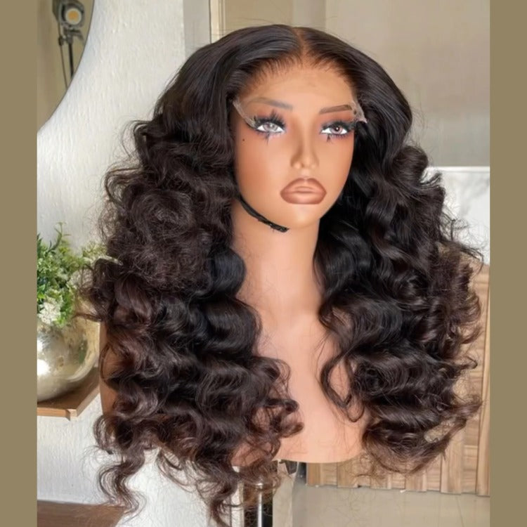 Loose Deep Wave Ombre Brown Lace Front Wig Human Hair Beginner Friendly Natural Hairline - Rafarada