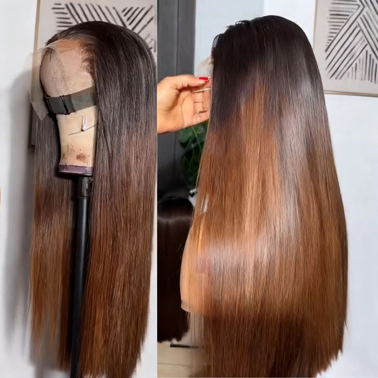 Silk Straight Hair Ombre Color 100% Human Hair Wig HD Lace For Woman- Rafarada