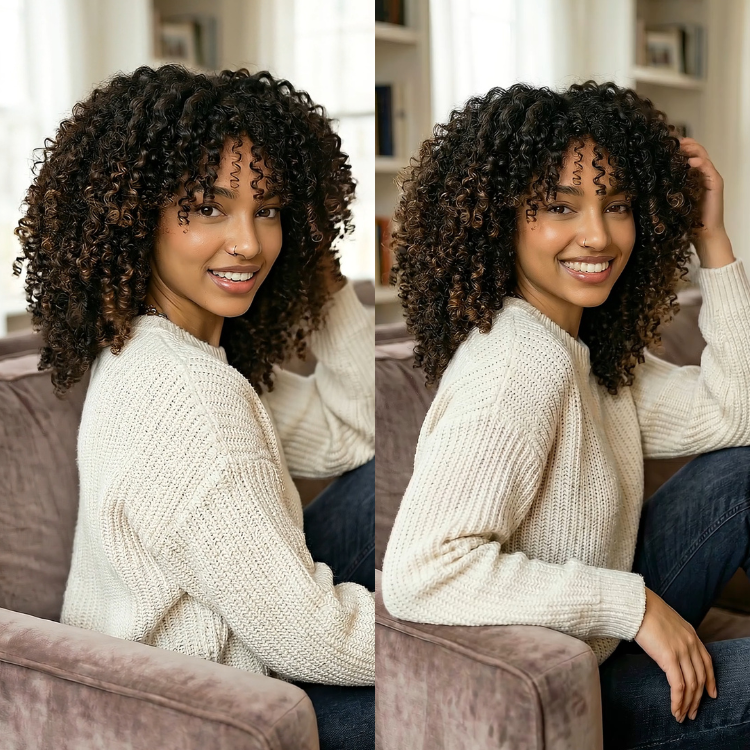 Natural Tight Curly Lace Wig Dark Brown Human Hair Wig Beginner Friendly Human Hair Lace Wig - Rafarada