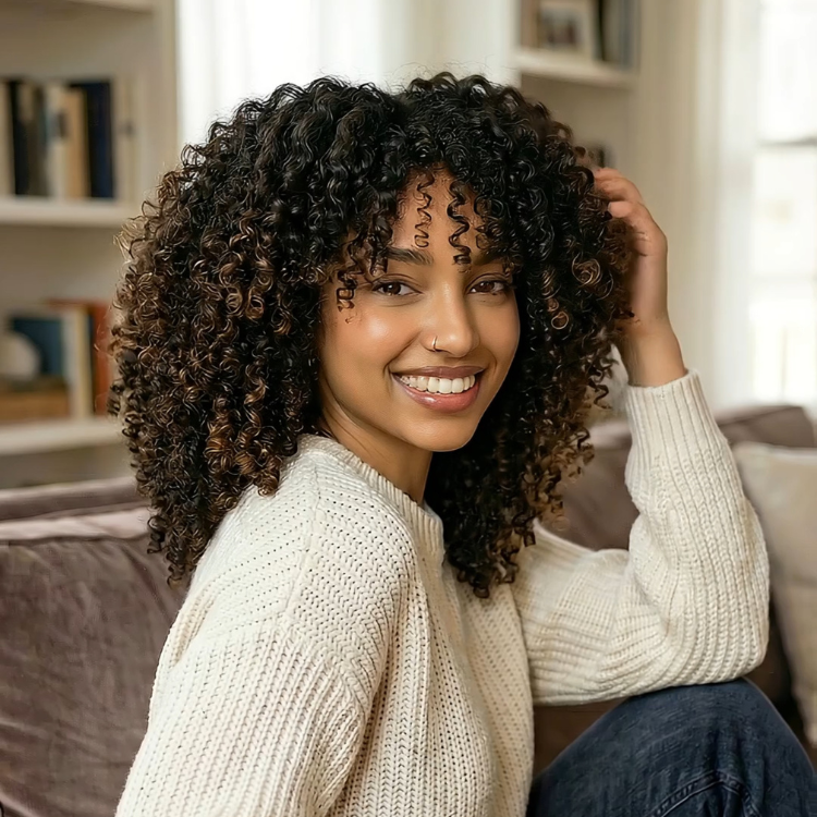 Natural Tight Curly Lace Wig Dark Brown Human Hair Wig Beginner Friendly Human Hair Lace Wig - Rafarada