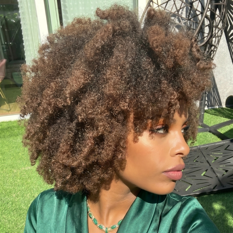 Ombre Brown Color Glueless Kinky Afro Curl Human Hair Lace Front Wig Brown Afro Textured Natural Wig For Woman- Rafarada