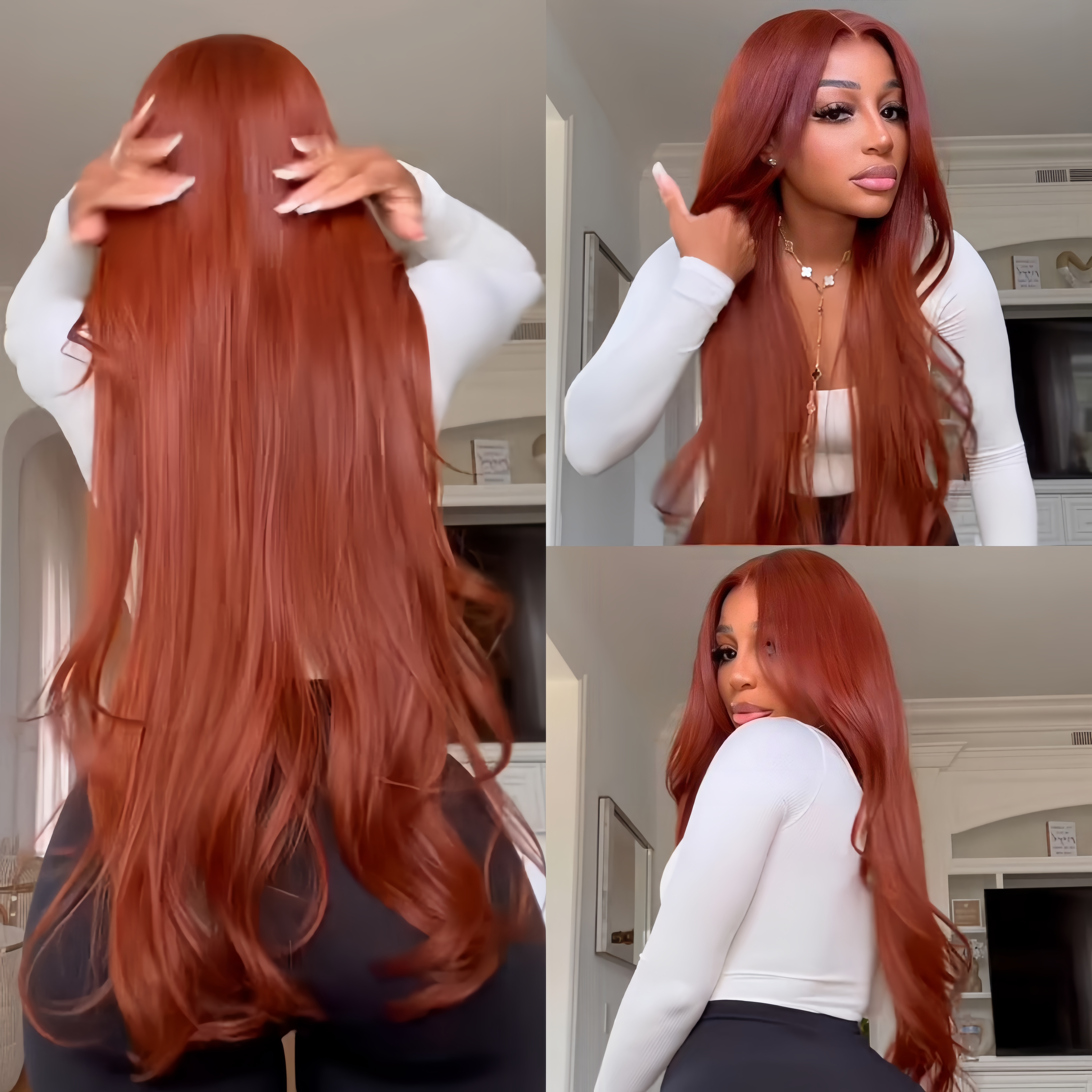 Body Wave Ginger Color Human Hair Wig HD Lace Front Wig For Woman- Rafarada