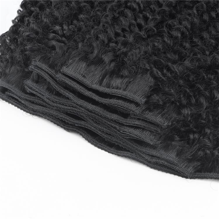 Bouncy Curly Invisible Edge Clip in Hair Extensions Human Hair - Rafarada