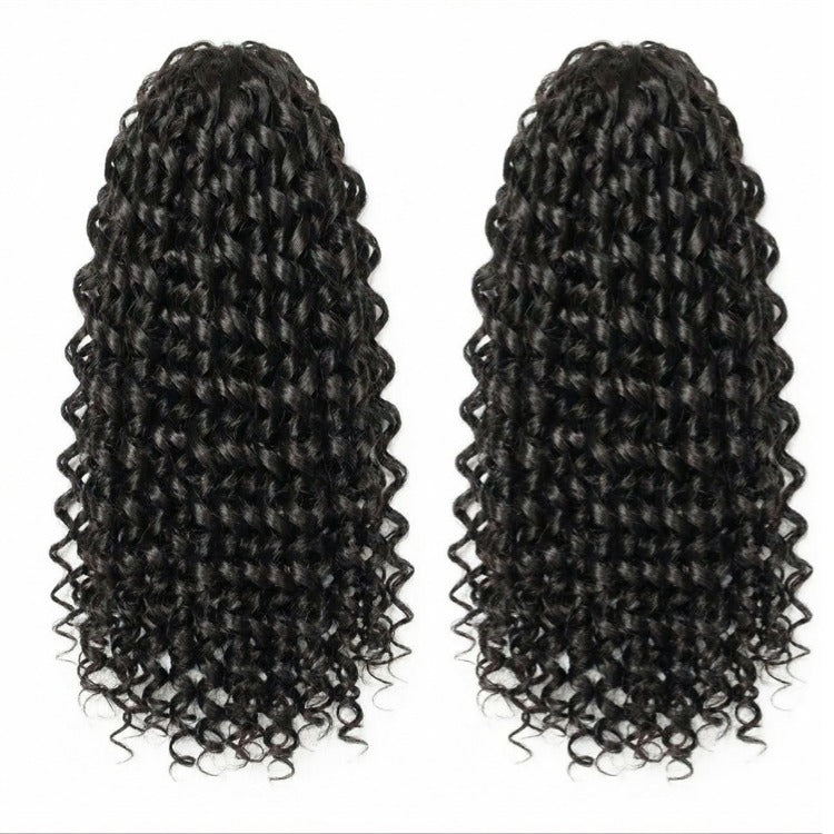 Pixie Curly Human Crochet Hair Extensions Natural Color Feather Crochet Hair- Rafarada