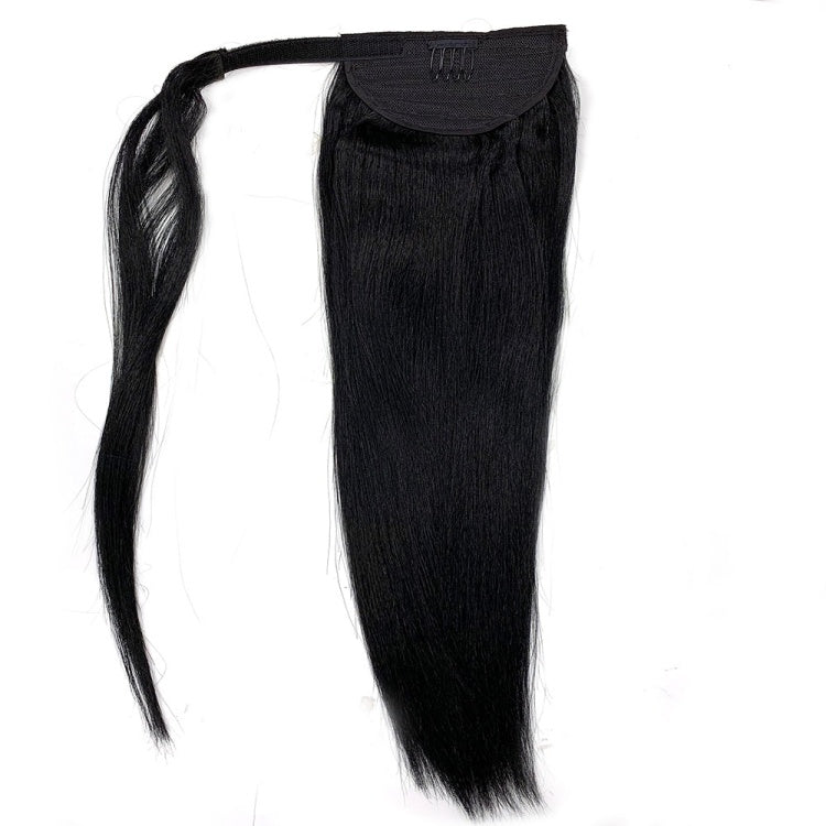 Straight Wrap Around Ponytail Human Hair Extensions Natural Color Hairpiece- Rafarada