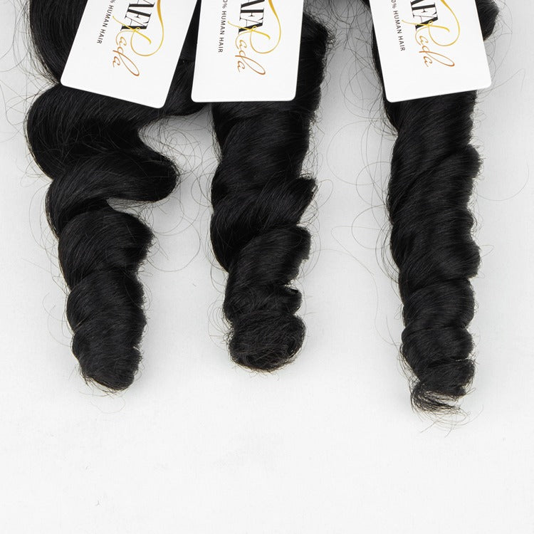 100% Human Hair French Loose Bundles Soft and Full Human Virgin Hair Extensions- Rafarada