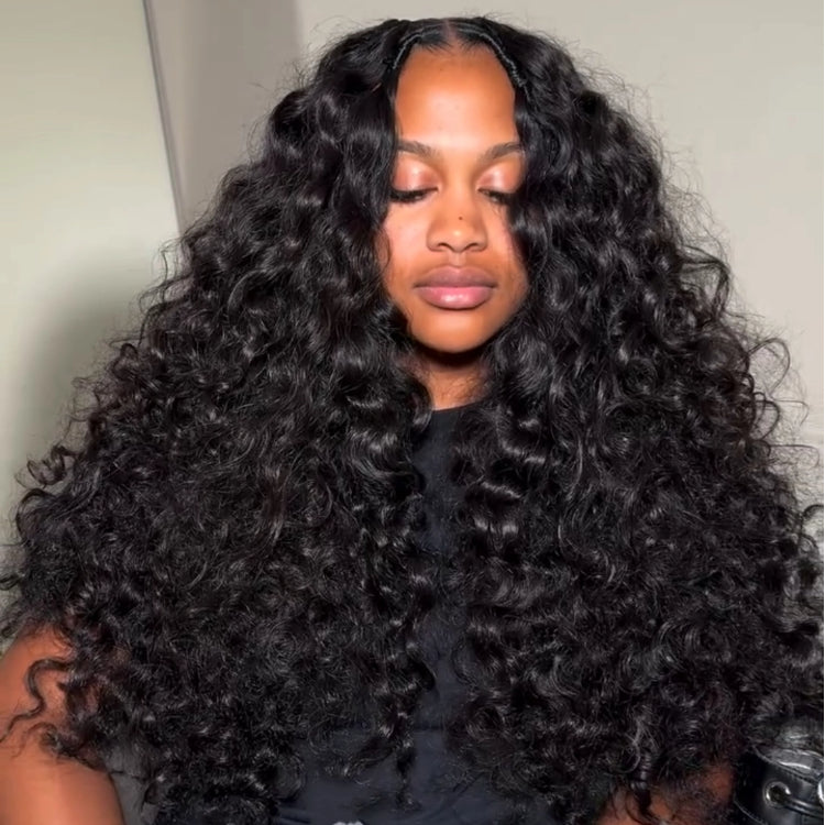 Extra Thick Loose Curly with Twist Lace Wig Human Hair Pre-Plucked Natural Look - Rafarada