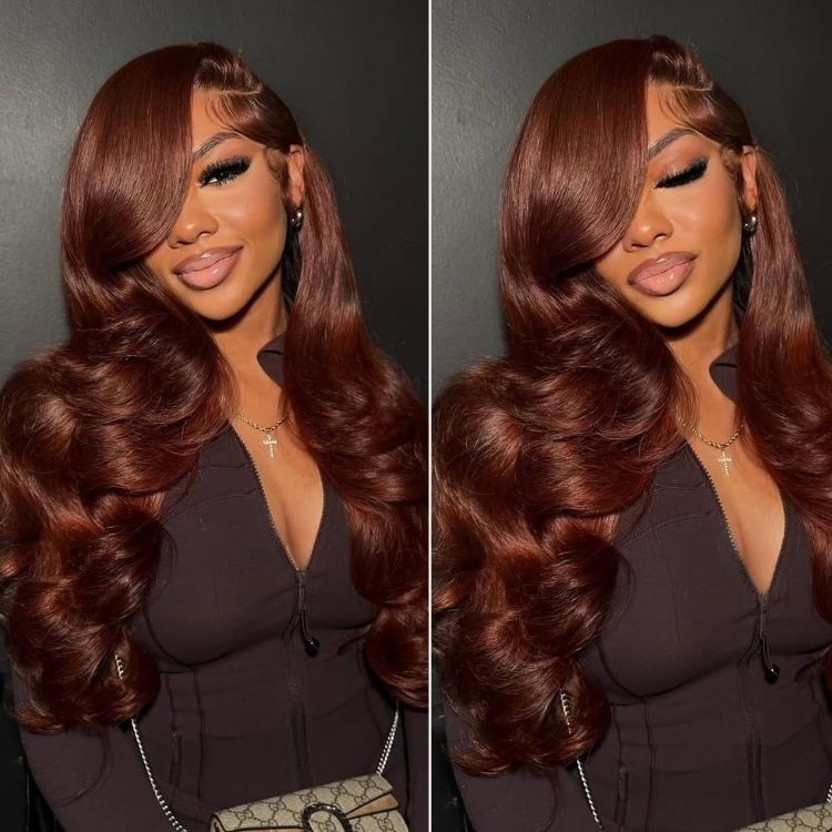 Raw Loose Wave Hair Lace Front Wig Reddish Color Brazilian Human Hair - Rafarada