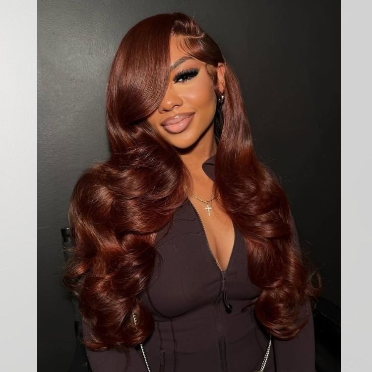 Raw Loose Wave Hair Lace Front Wig Reddish Color Brazilian Human Hair - Rafarada