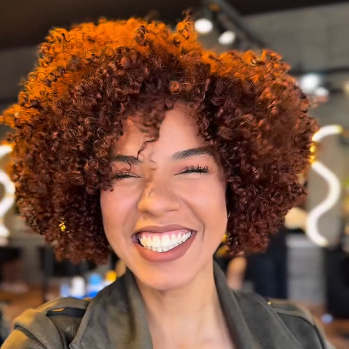 Reddish Brown Kinky Curly Bob Wig Auburn Copper Curly Human Hair Wigs for Women - Rafarada