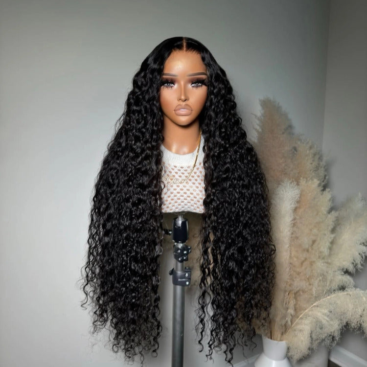 Long Curly Hair Wigs Glueless HD Transparent Lace Frontal Human Hair Wig- Rafarada