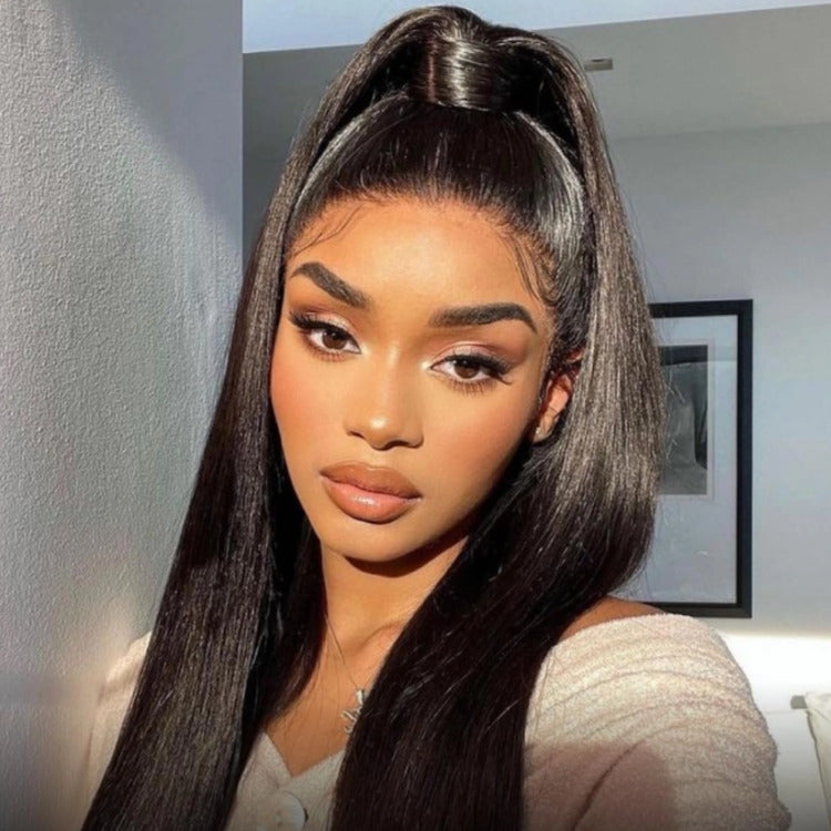 Straight Wig 3-In-1 Half Wig 200% Density Glueless Flexi-Fit Drawstring Wig - Rafarada