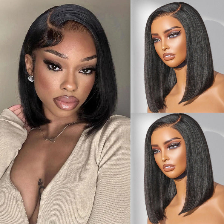 BOB Straight Human Hair Wig Glueless HD Lace Front Human Hair Wigs - Rafarada