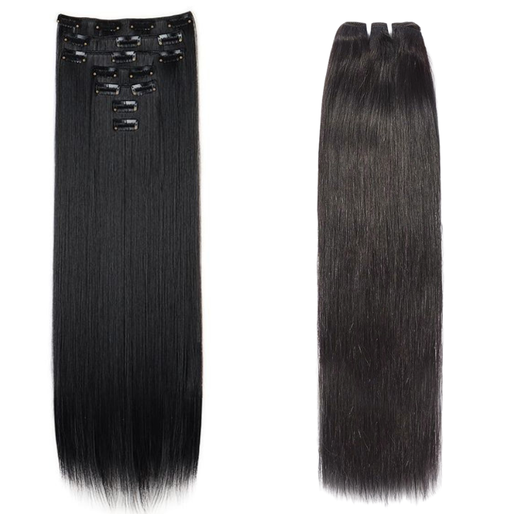 Silky Straight Clip-In Hair Extensions Seamless Clip-In 100% Human Hair- Rafarada