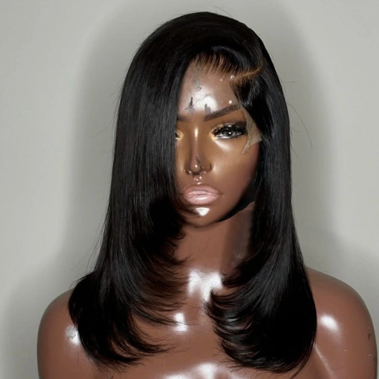 Layered Cut Inspired Straight Human Hair 6x4 13x4 Glueless HD Lace Wig- Rafarada