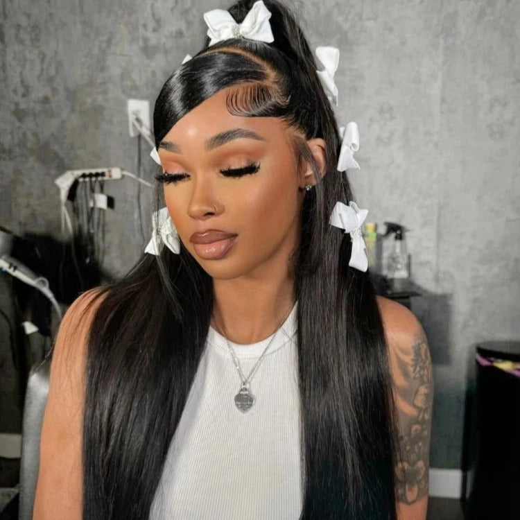Straight Human Hair Glueless Lace Front Wigs 6x4/13x4 HD Transparent Lace Frontal Wig- Rafarada