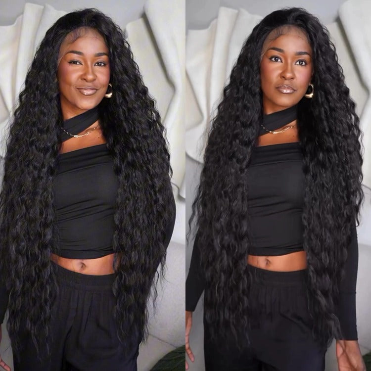 Water Wave Wigs Glueless HD Lace Front Wigs Human Virgin Hair Preplucked Natural Hairline- Rafarada