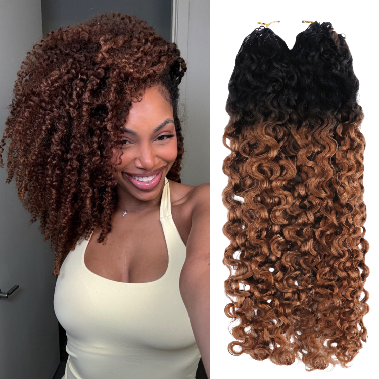 Ombre Color Water Wave Crochet 100% Human Crochet Hair 1B/30 Ombre Hair Extensions - Rafarada